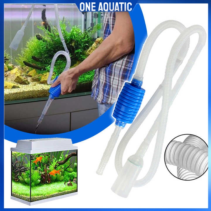 Aquarium Siphon Fish Tank Syphon Vacuum Cleaner Pump Semiautomatic