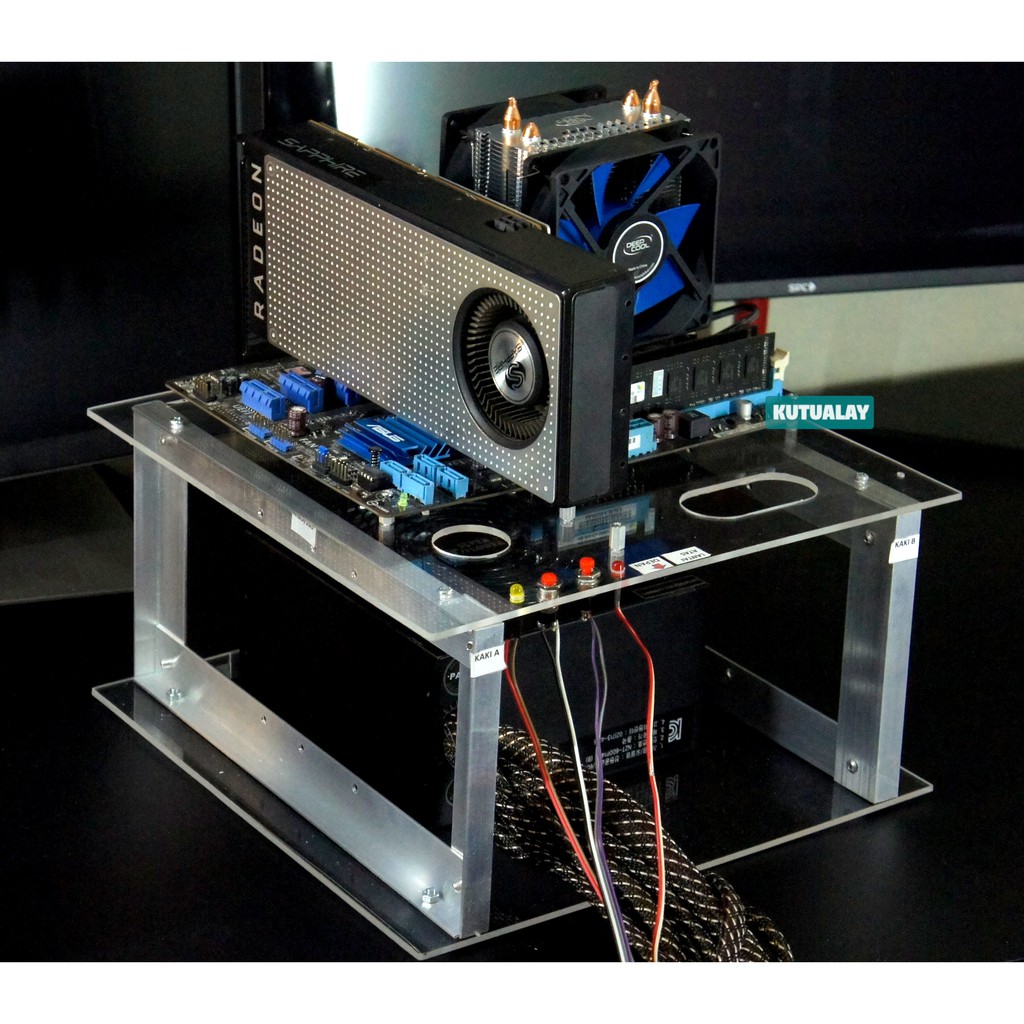 Pc Case For Cpu Open Air Matx Micro Atx Mini Itx Custom Acrylic White Shopee Malaysia