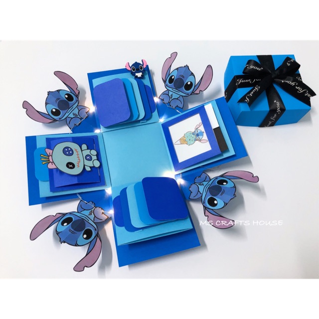 Stitch Explosion Box FREE 18photos Gift Box DIY Surprise Box 史迪奇爆炸盒礼物盒 ...