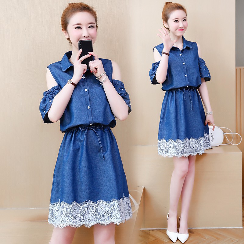 womens denim midi dress