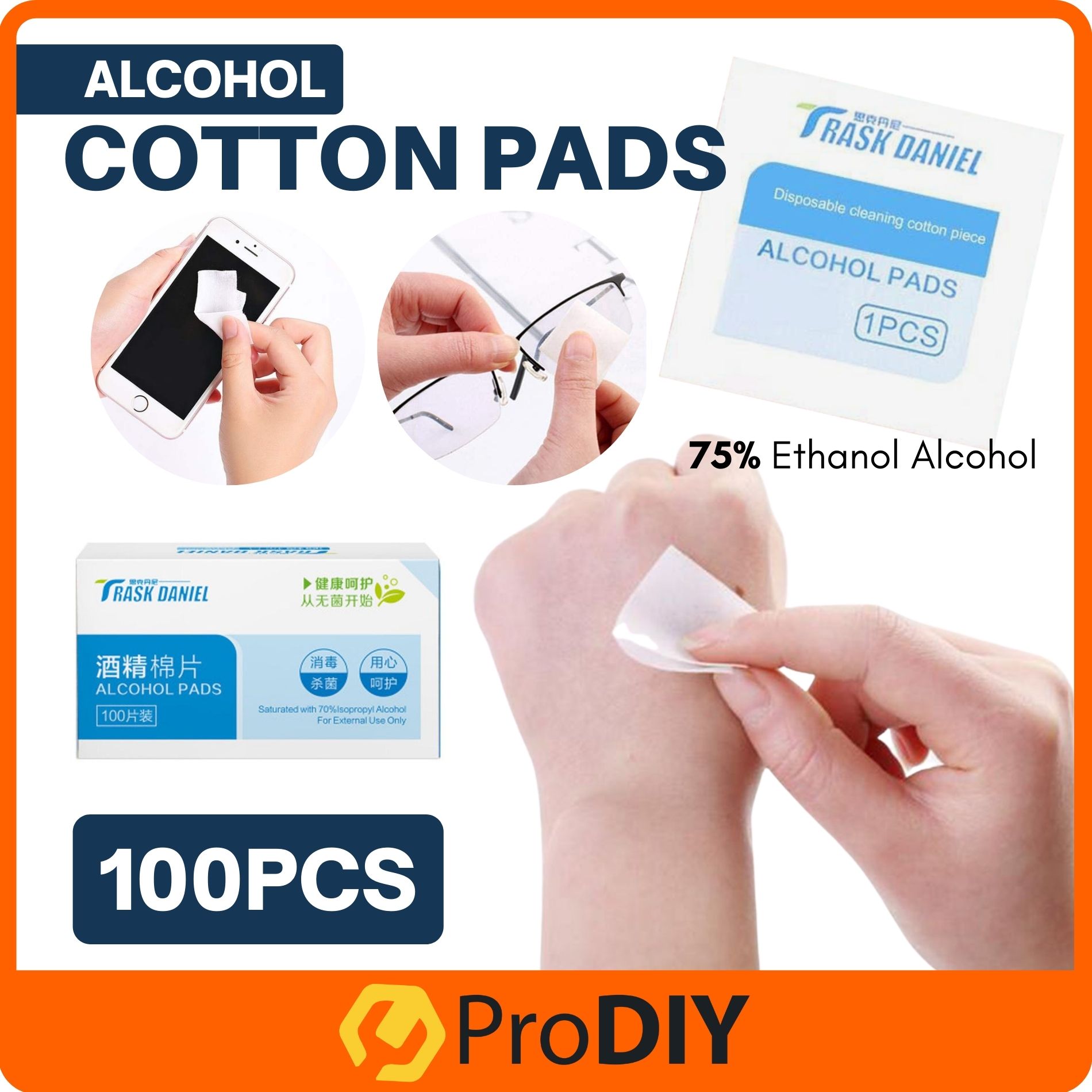 Alcohol Wipes Disposable Disinfection Alcohol Wipes Hospital Alcohol Cleaning Disinfection Piece 100Pcs/Box white