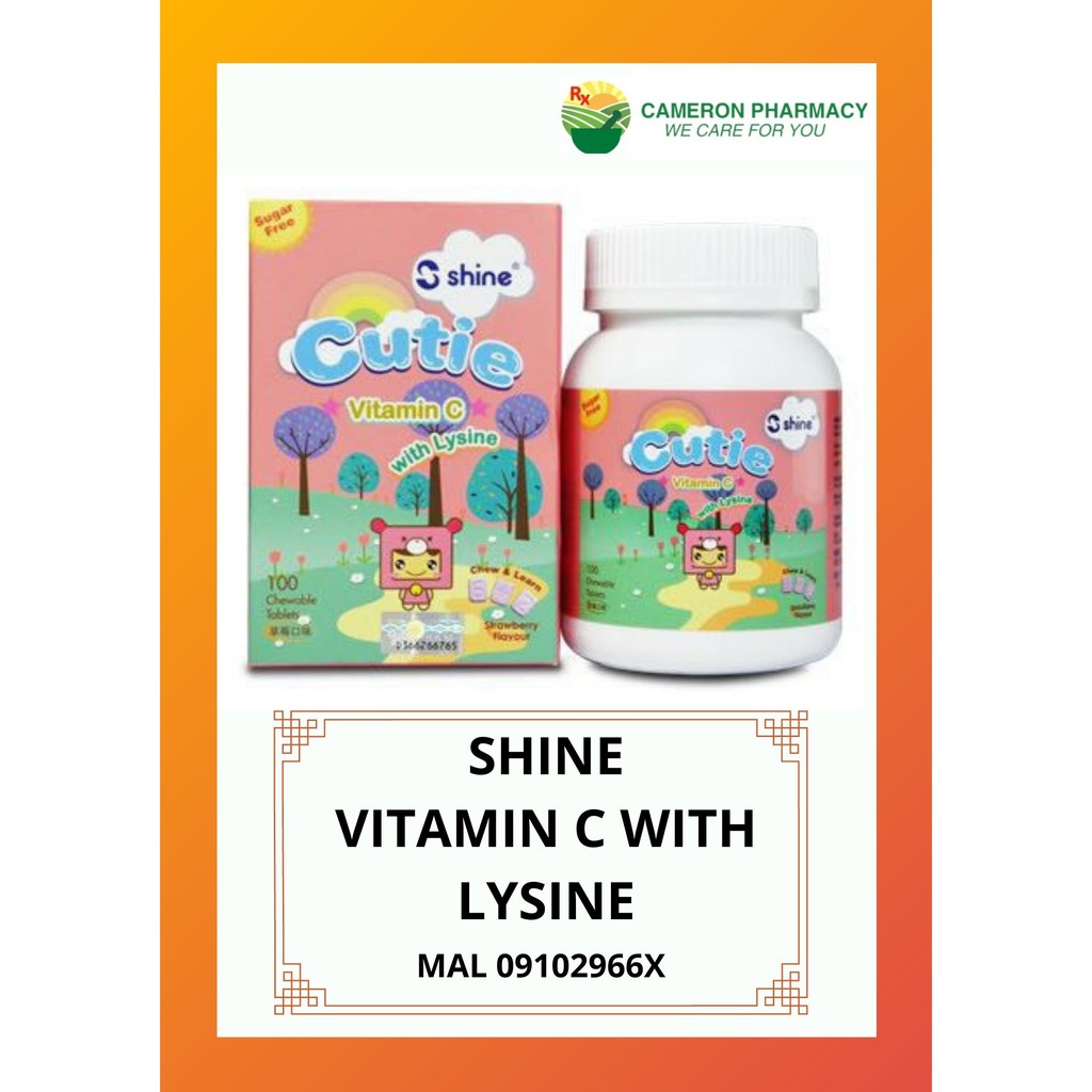 SHINE CUTIE VITAMIN C WITH LYSINE (100 CHEWABLE TABLETS) Shopee Malaysia