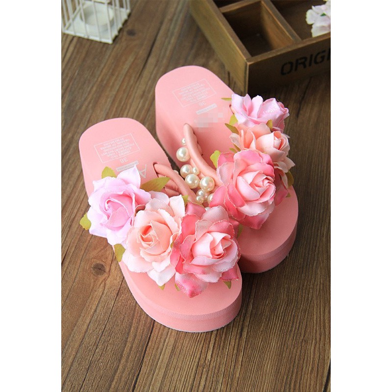 rose pink wedge shoes