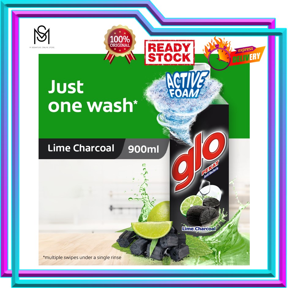 Glo Active Foam Lime Charcoal Dishwashing Liquid 900ml Shopee Malaysia