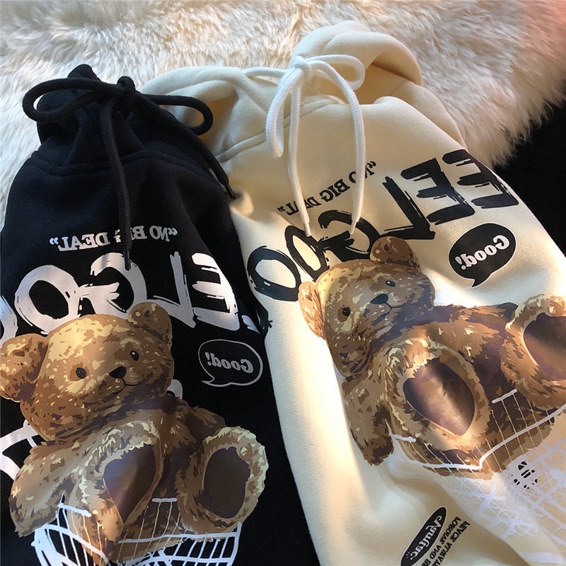 Autumn and Winter New American Retro Tide Brand High Street Jacket Couples Wear All-match Oversize Hooded Sweater