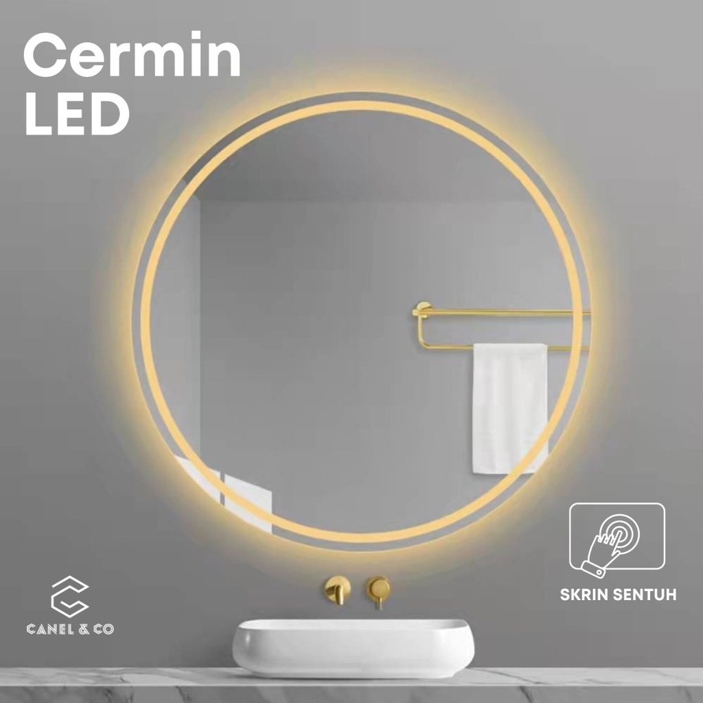 [Ready Stock] Smart Anti FOG Wall LED Mirror Round Vanity Bathroom Lampu Cermin Dinding Solek IKEA Cermin Bilik Mandi