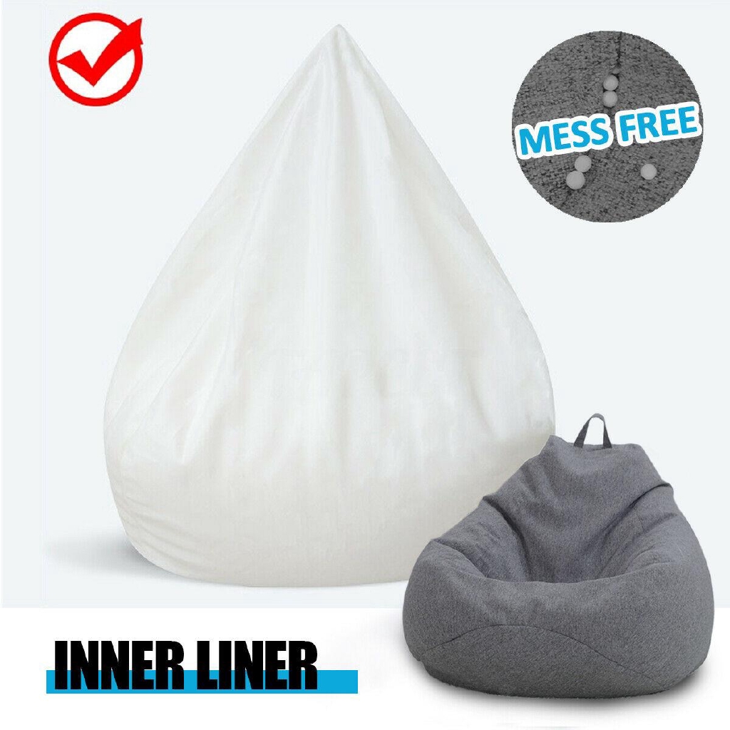 Lazy Sofa Bean Bag Lounger Inner Liner with Zipper Closure Easy Cleaning No Filler Inner Liner for Bean Bag Chair Cover Seat No Filler 