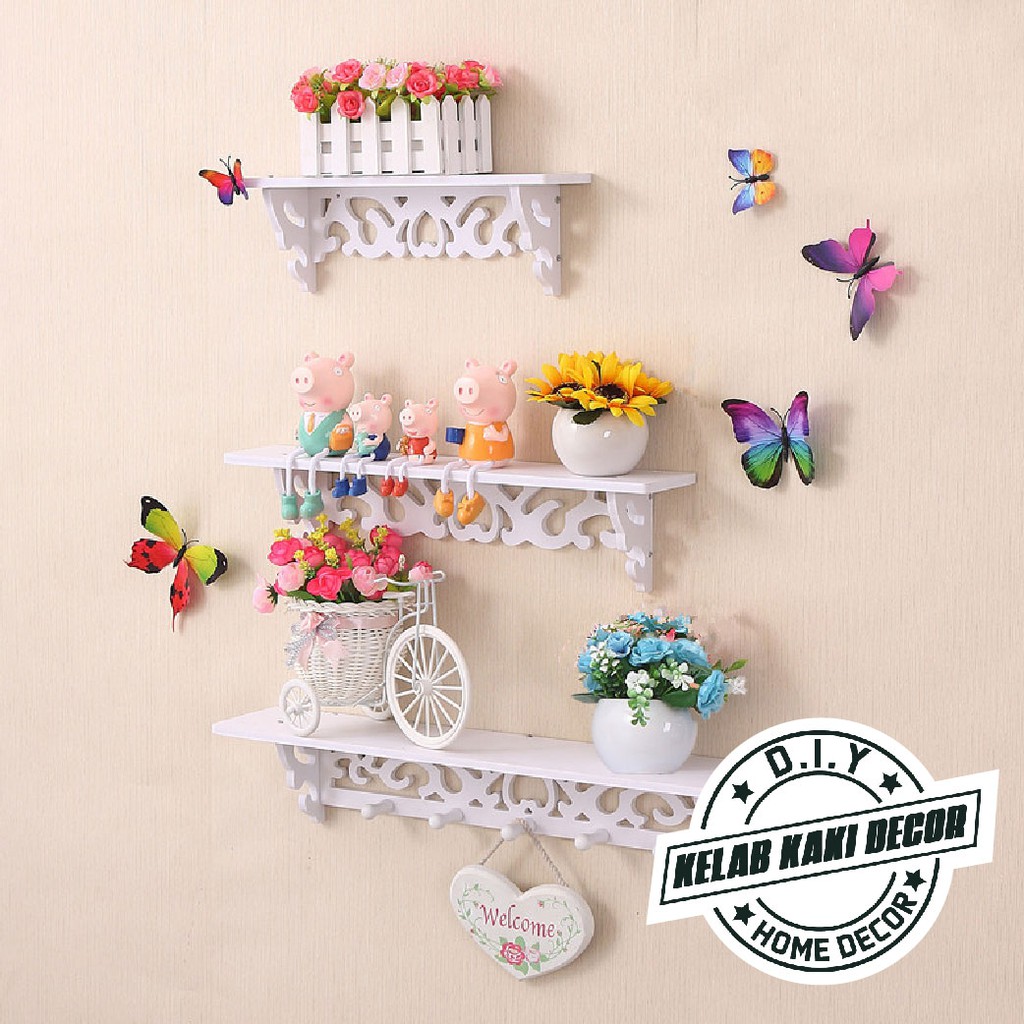 TV Rack 3 in 1 Wall Decoration Home Deco Storage Organizer Floating