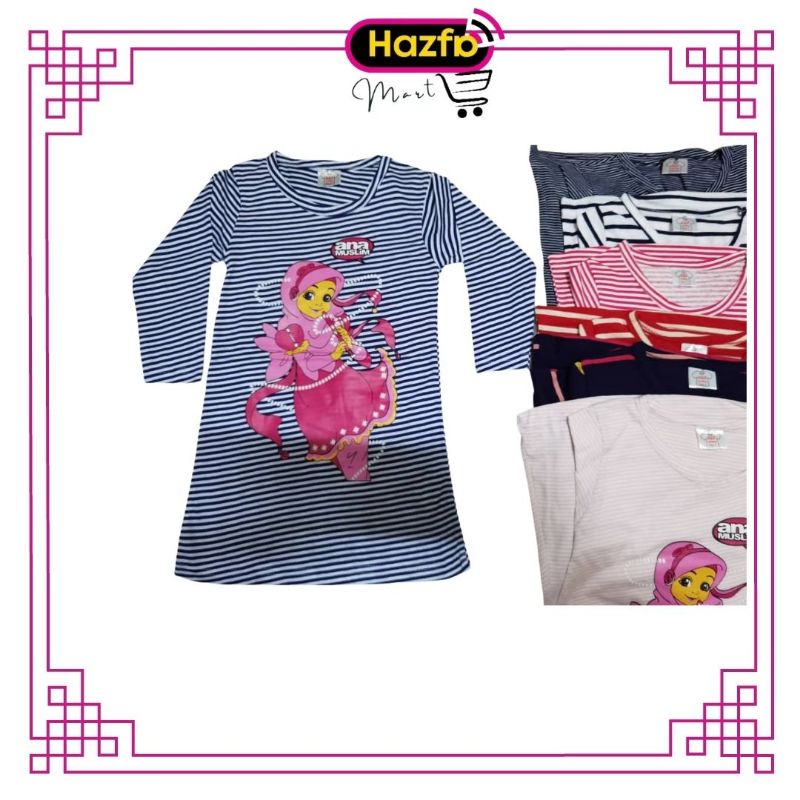 Ready Stok Baju Tshirt Muslimah Raglan Labuh Lengan Panjang Perempuan Wanita Top Casual Muslim Women Fashion