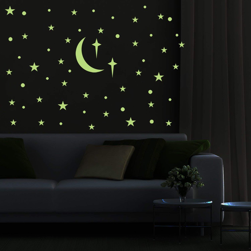 272pc Glow Dark Stars Moon Wall Decals Glowing Stars For Ceiling