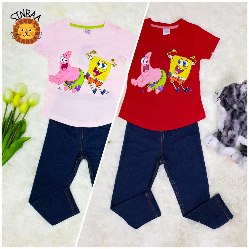 Girls Cotton T-shirt + Pants Set 