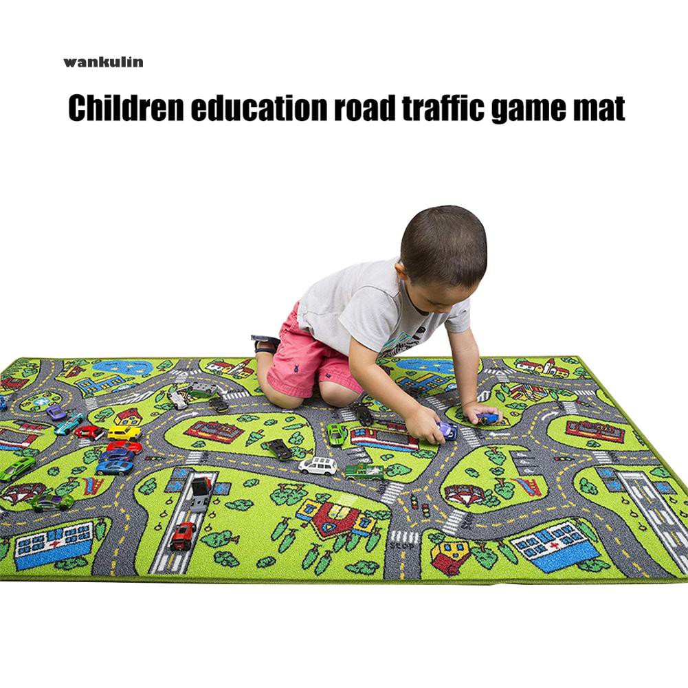 Wa Children Educational Car City Road Carpet Baby Crawling Rug