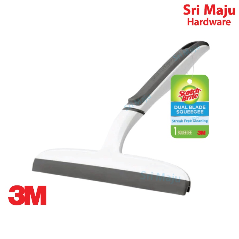 MAJU 3M Scotch Brite 497 SQP-4 Dual Blade Squeegee Glass Wiper for Bath Wash Room Mirror Kaca Cermin Tingkap Jendela