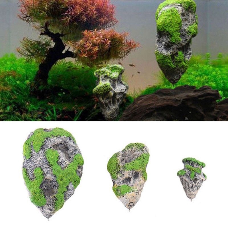 New 2 Size Resin Floating Rock Decor Aquarium Flying Stone Fish