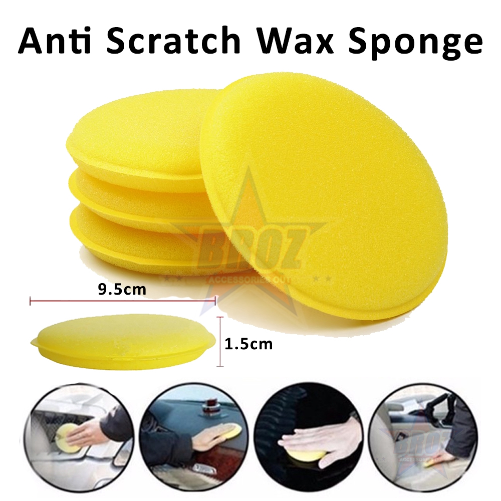 uxcell 12 Pcs Yellow Polish Wax Round Foam Sponges Applicator Pads for Auto Car 
