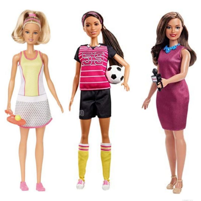 Genuine Mattel Barbie girl doll Tennis player Athlete News Anchor toys for girl you can be anything pretend play