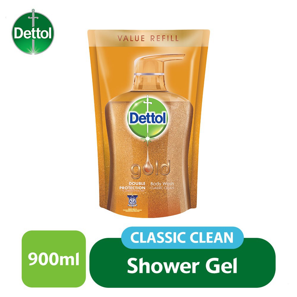 Dettol Gold Shower Gel Classic Clean Refill Pouch (900ml) | Shopee 