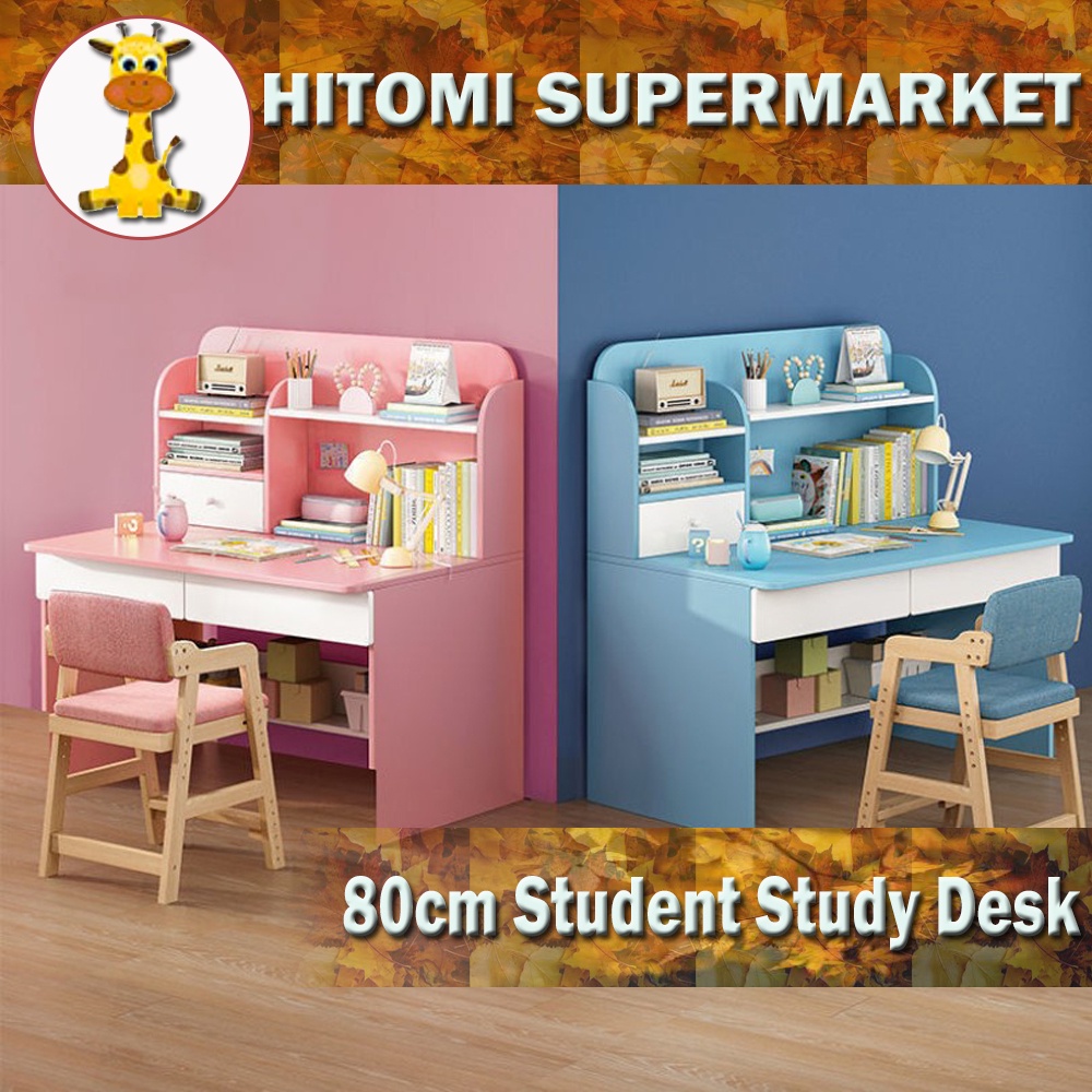 80cm Computer Desktop Desk with Desk Bookshelf, Students Writing Study