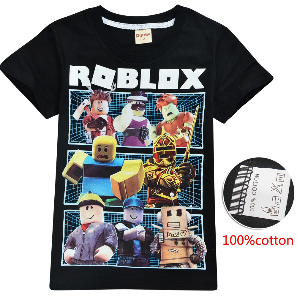 Hot Roblox Print Kids Boys 100 Cotton T Shirt Short Sleeve Tee 3 Colors Blouse Shopee Malaysia - pig t shirt boygirl roblox