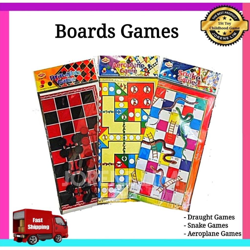 Ready Stock] Board Game Aeroplane Game/Draught Game/ Snake Game | Shopee  Malaysia
