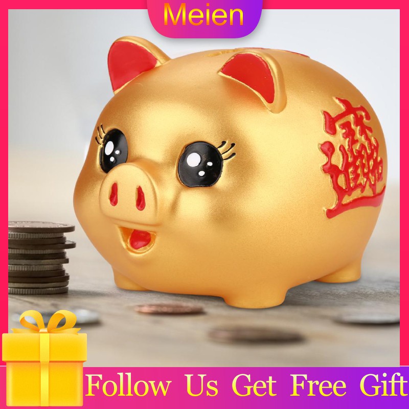Meien Golden Chinese Happiness Pig Piggy Bank Money Box Gift 2019
