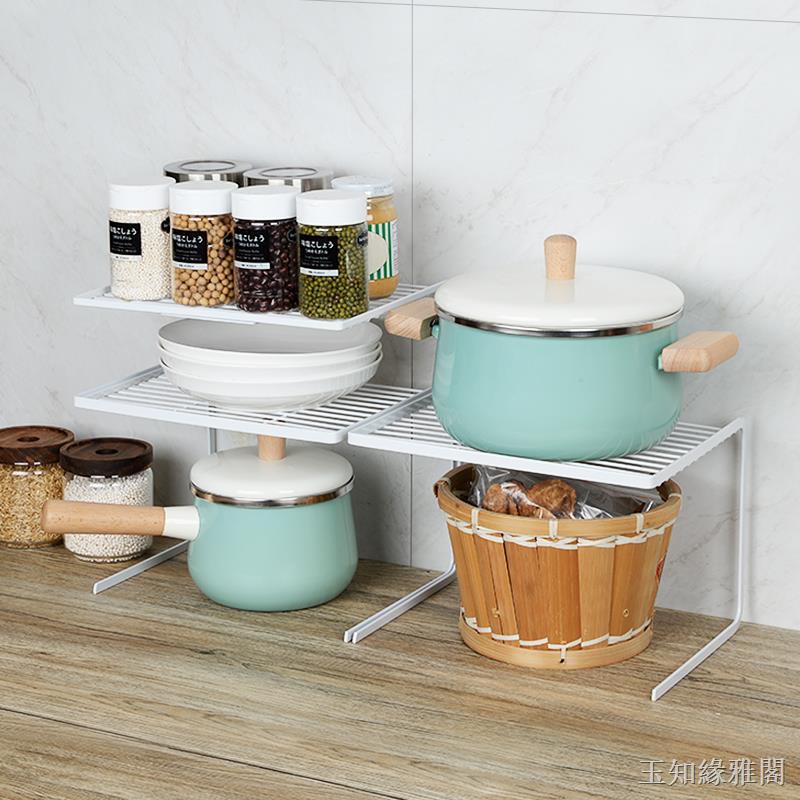 Kitchen Cabinet Layered Put Pot Ice Cabinet Dividers Cupboard Organizer Rack Shopee Malaysia