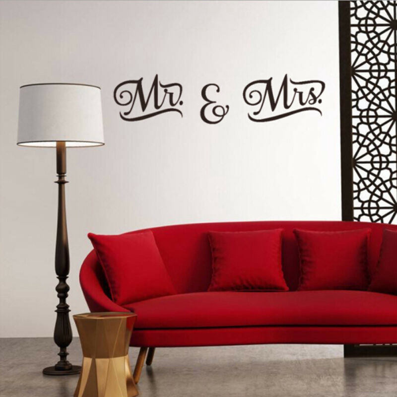 Decals Diy Decor Romantic Mr Mrs Love Marriage Bedroom Decor Wall Art Stickers