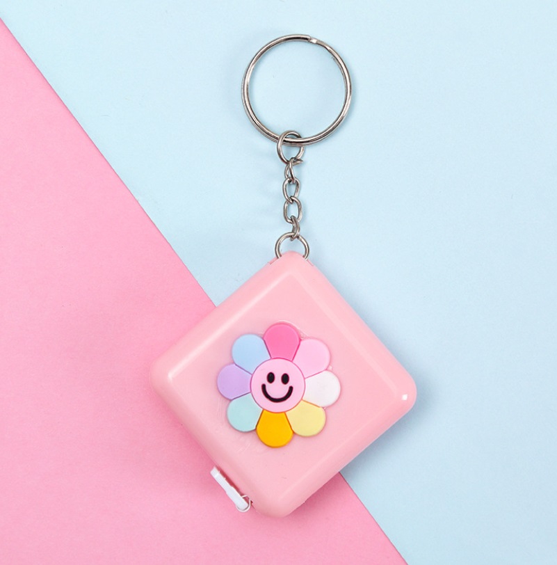 Mini Cute Measuring Tape With Keychain Easy To Bring Along With Fast Retraction Button