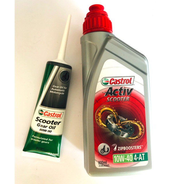 Castrol minyak engine oil scooter ACTIV 4T 800ml + minyak gear oil 120ml Shopee Malaysia