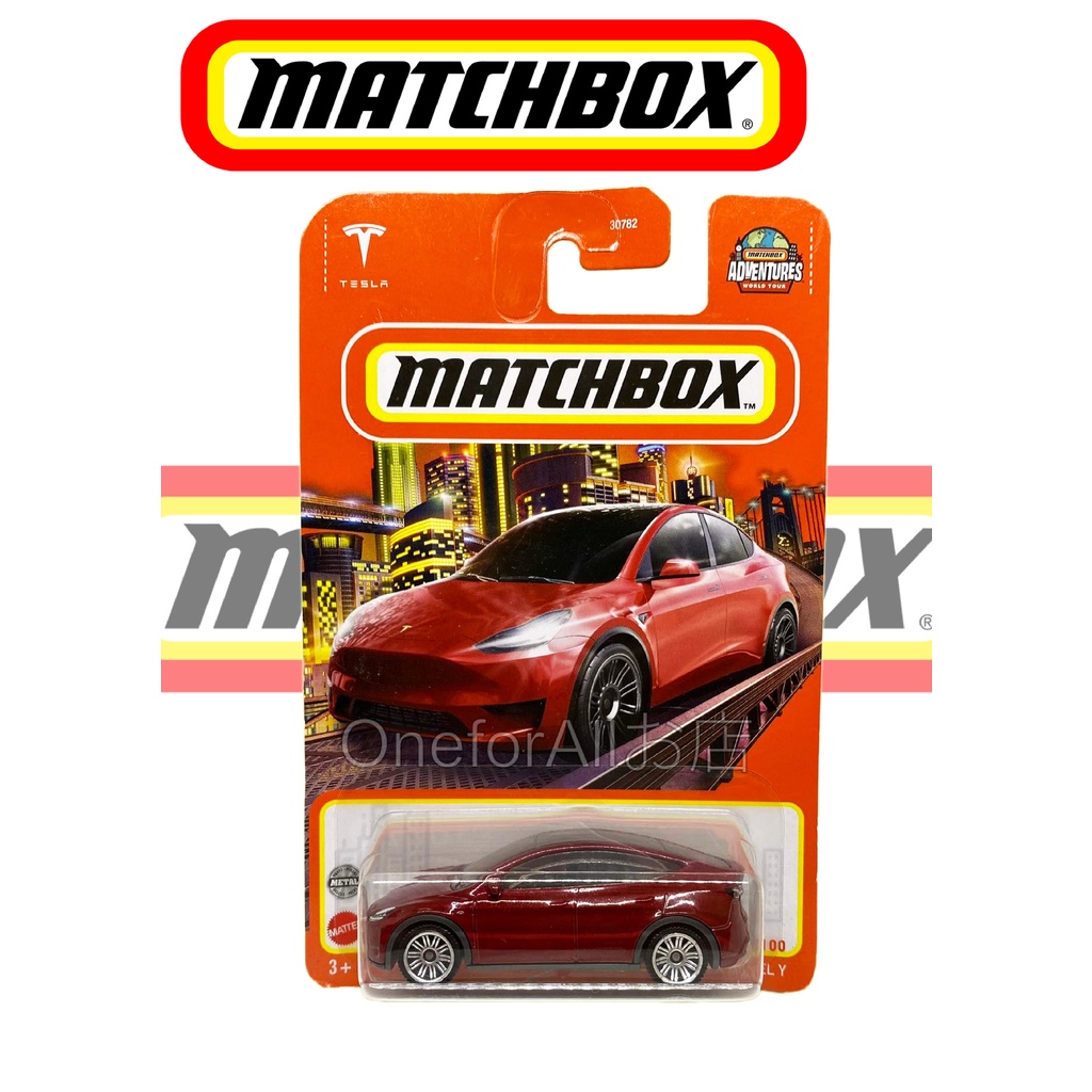 Matchbox TESLA MODEL Y Dark Red Electric SUV 1/64 Diecast Car [7cm x 2