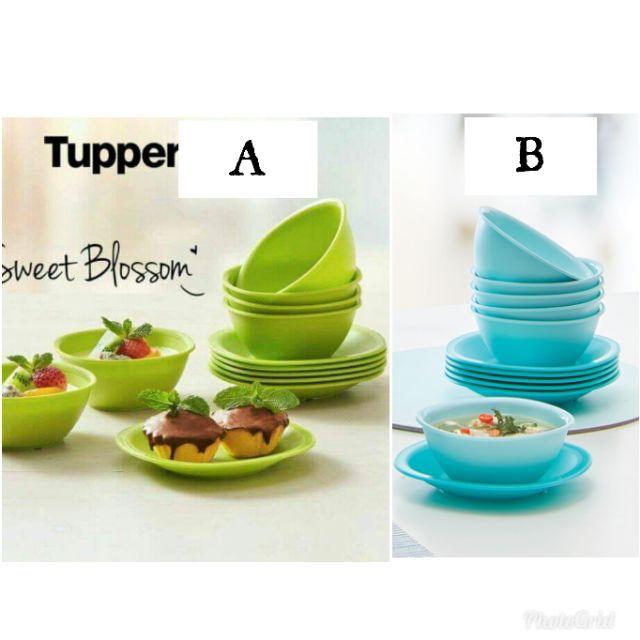 Sale Tupperware Sweet Blossom Dessert Bowl Dish Set Shopee Malaysia