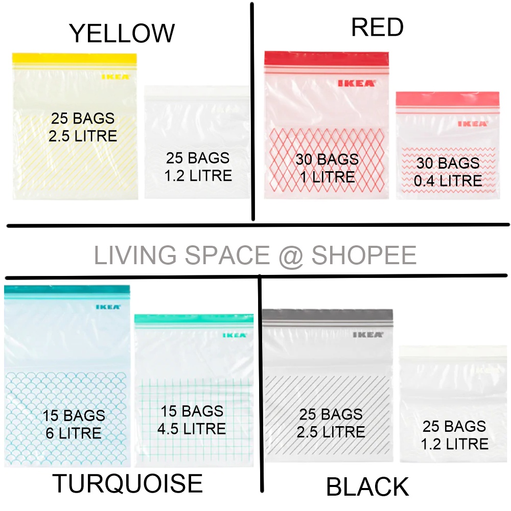 IKEA ISTAD Food Saver Bags / Food Bags Resealable Bags / Reusable