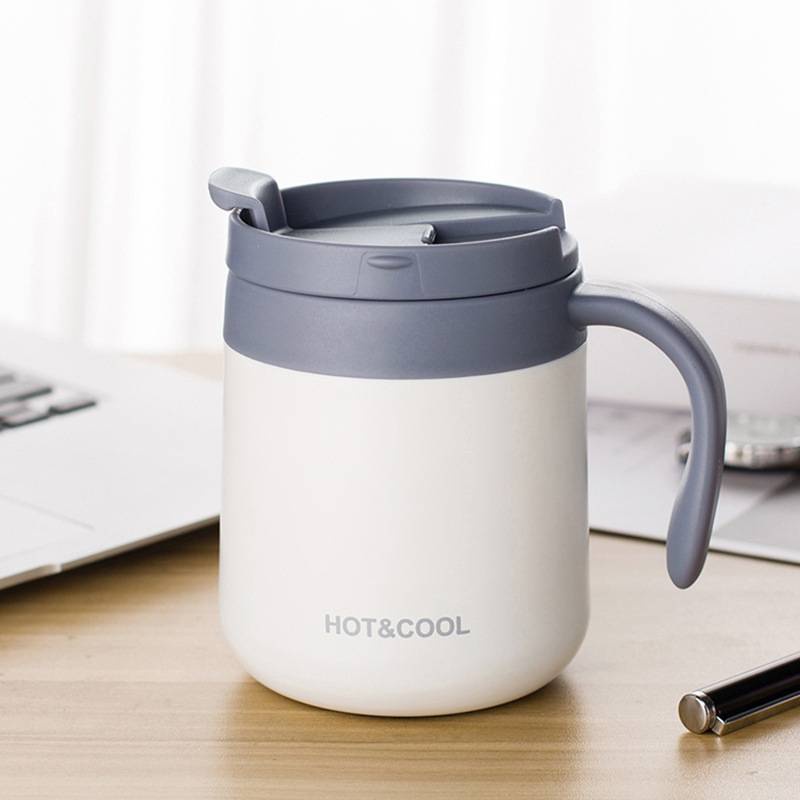 304 Stainless Steel Coffee Thermos Cup Office Tea Mug with Handle Cover Leakproof Heat Preservation Keep Warm