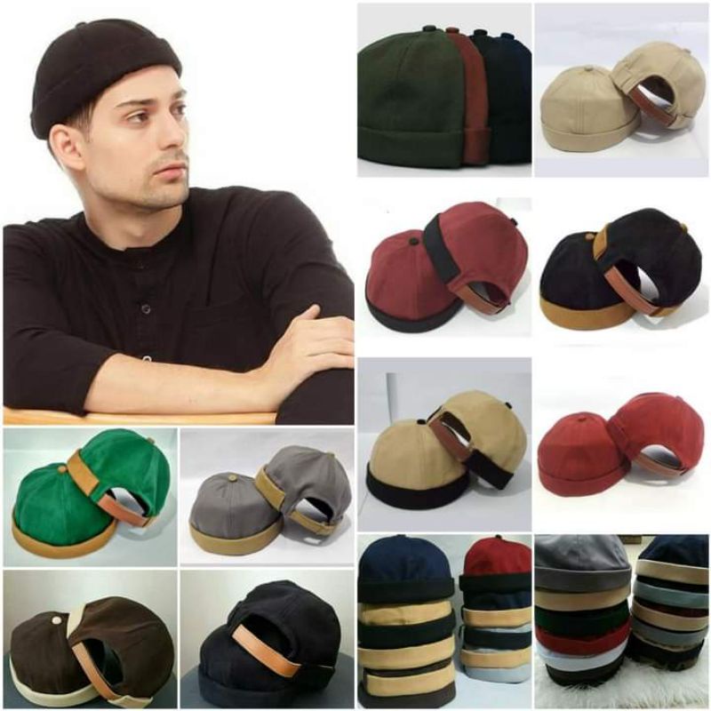 Aneka Warna & Kombinasi Warna Mikihat Topiah Topyah Kopiah Kepiah Brimless Hat Sailor Cap Peci Topi