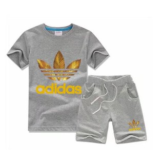 Adidas Children Cloting Sets Baby Boys Girls Sleeves Vest Tops Short Pants Suit Shopee Malaysia - girls yellow adidas pants roblox template