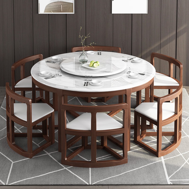 Free Marble Top Multi Function, Round Dinner Table For 6