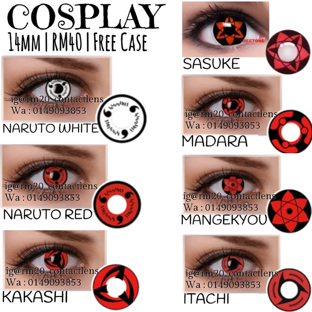 Featured image of post Buy Sharingan Contact Lenses For more info on a specific pair be sure to click through on one of the lenses you re interested in buying for a more in depth character bio