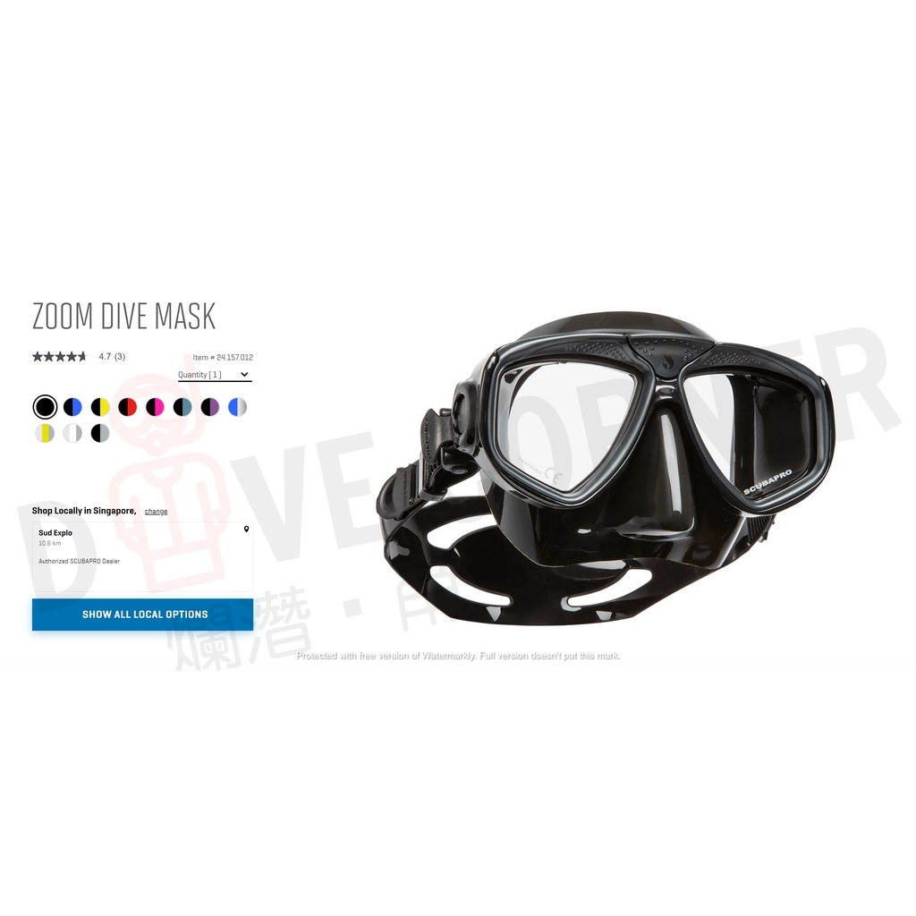 Scubapro Zoom Dive Mask Shopee Malaysia