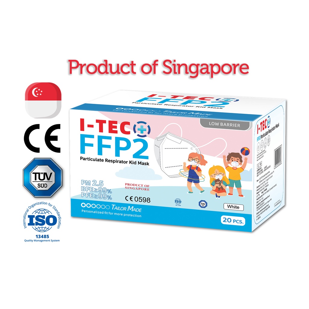 ITEC FFP2 Kids Children Mask (Equivalent to N95 KN95 KF94) 3D Medical