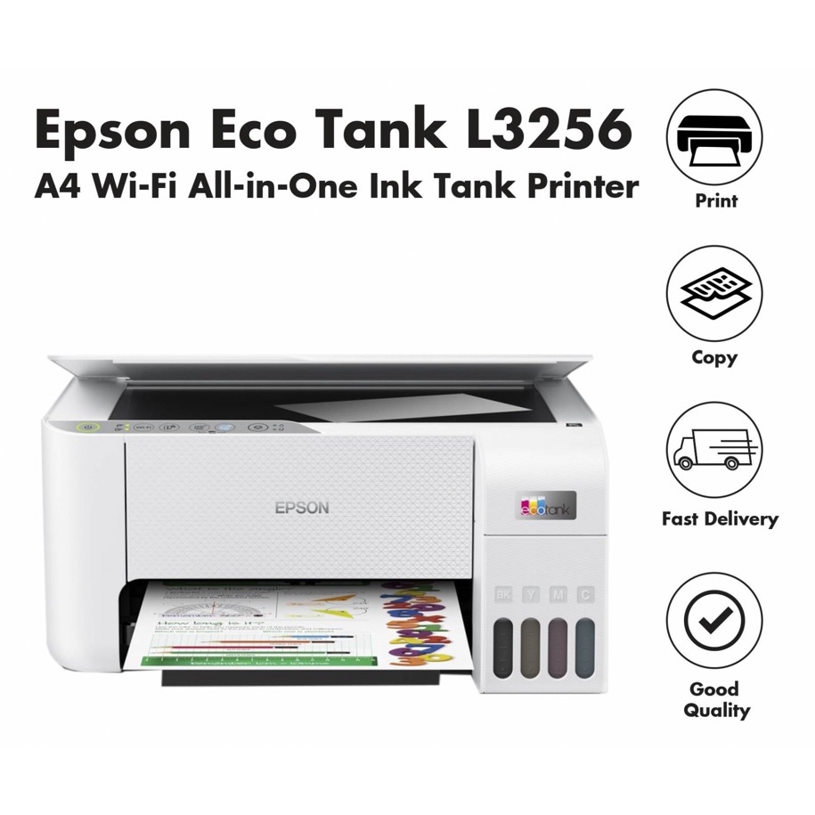Epson Ecotank L3256 All In One Wireless Printer Include Original Refill Ink 1 Set Free Extra 9695