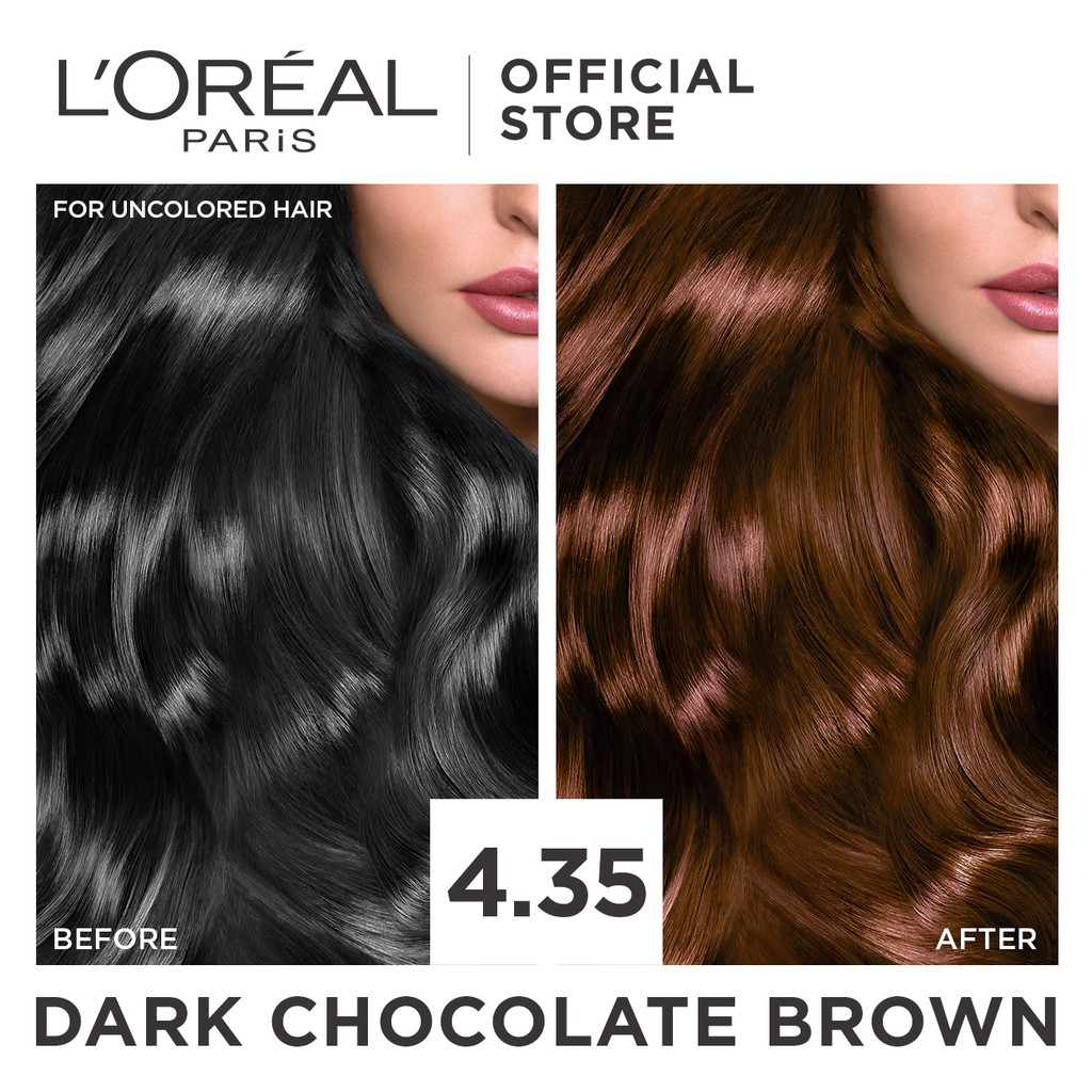 New L Oreal Paris Excellence Creme 4 35 Triple Care Hair Color Dark Chocolate Brown 4 35