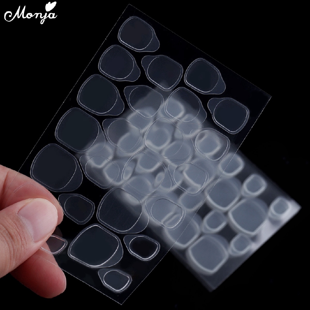 1 Sheets Nail Art Clear False press on Nail Tip Tape Glue