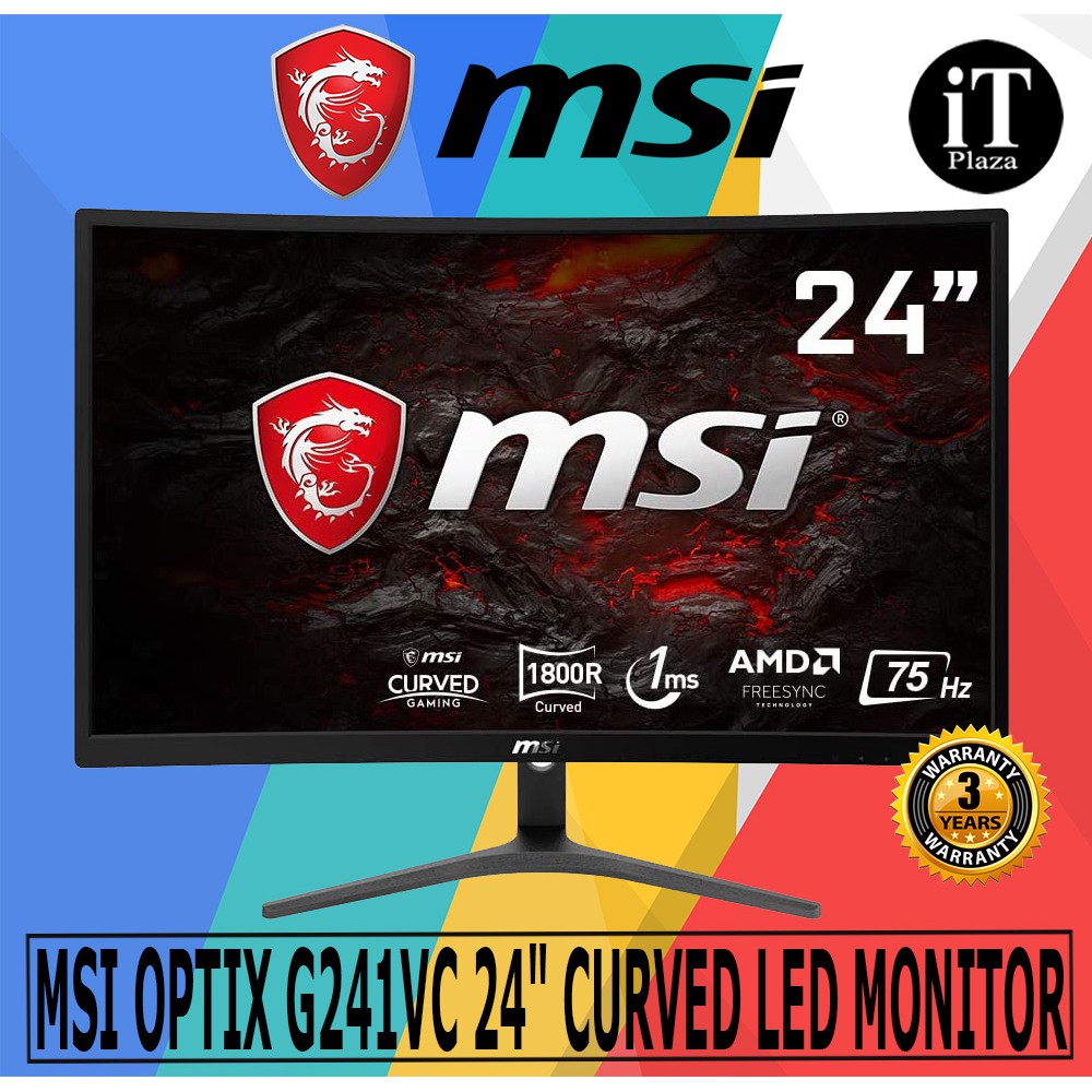 Msi Optix G241vc 24 Curved Led Monitor Fhd Vga Hdmi 1ms 75hz Va Panel Shopee Malaysia