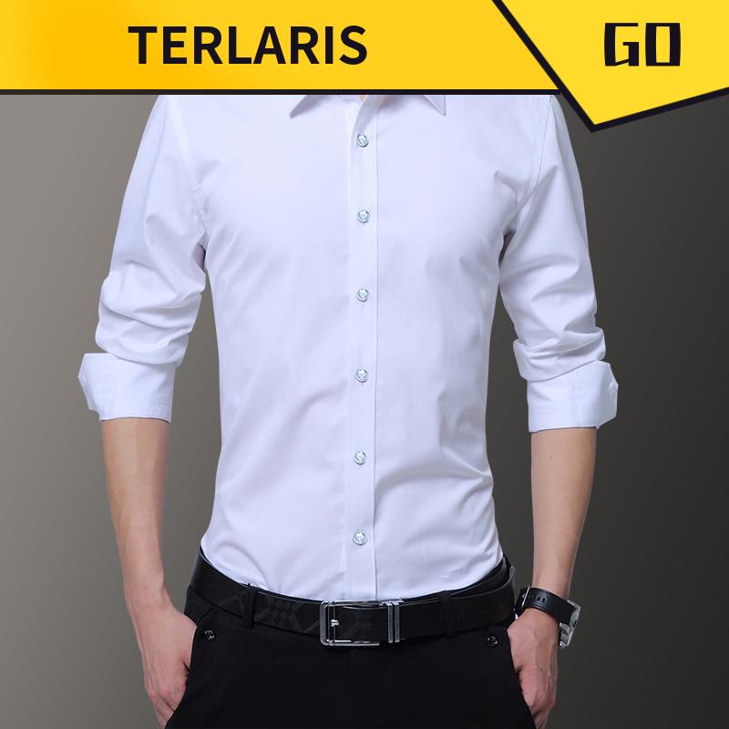Ready Stock 1 Kemeja Lelaki Baju Kameja Putih Lelaki Kemeja Putih Liar Kerja Lengan Panjang Liar Dengan Baju Hong Kong Gaya Slim Klasik Pakaian Formal Perniagaan Baju