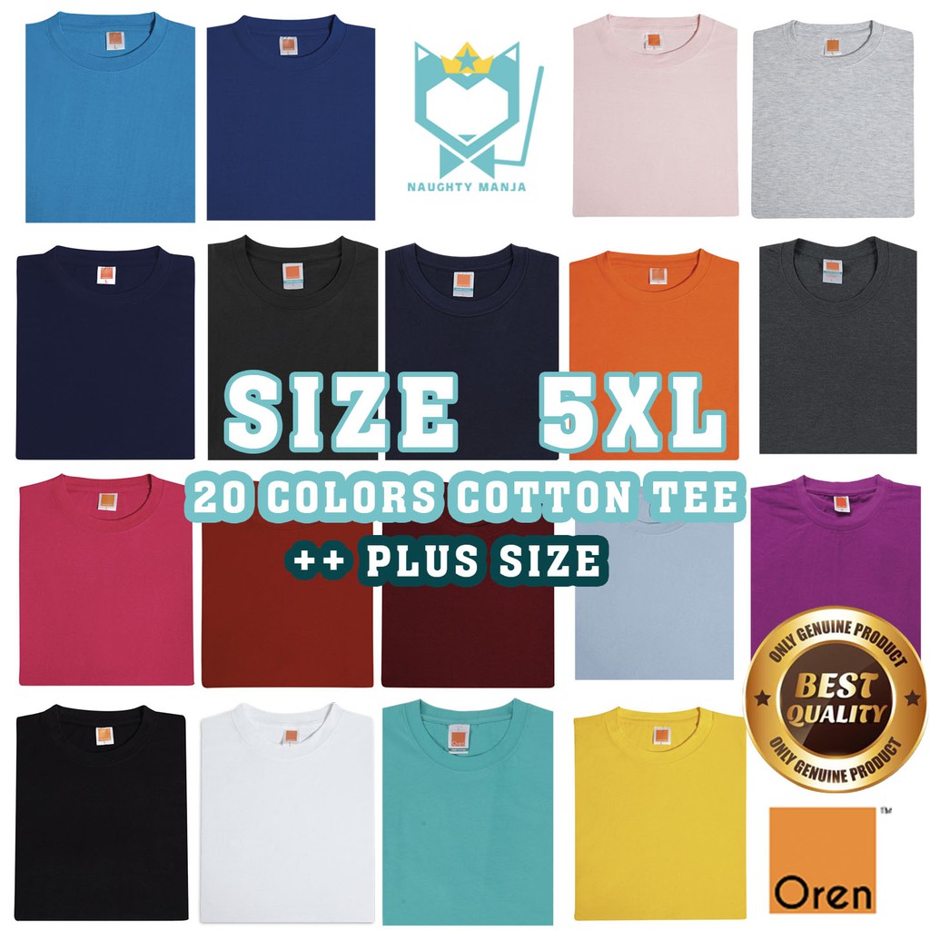 PLUS SIZE 5XL Cotton Tshirts OREN SPORT CT51 Large Size 5XL Tshirts