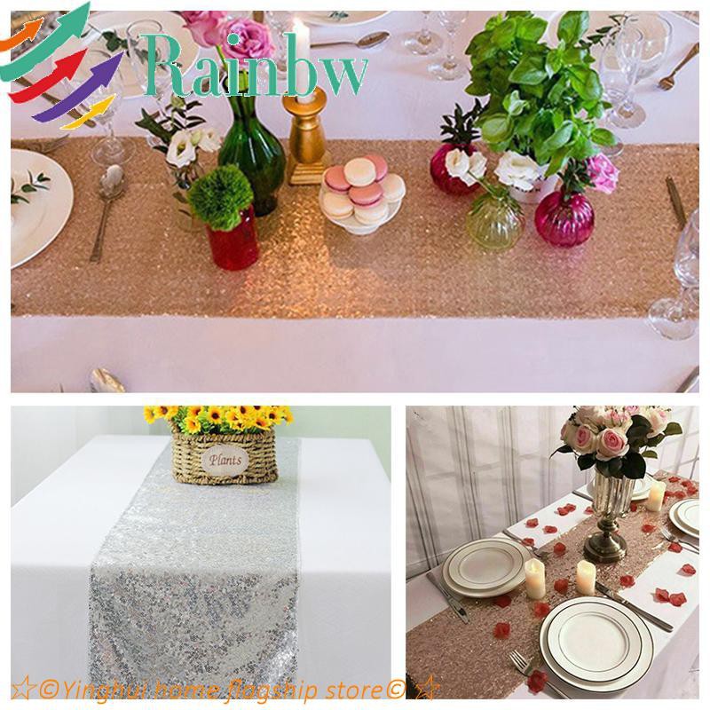 Yh Glitter Sequin Fabric Table Runner Wedding Reception Party