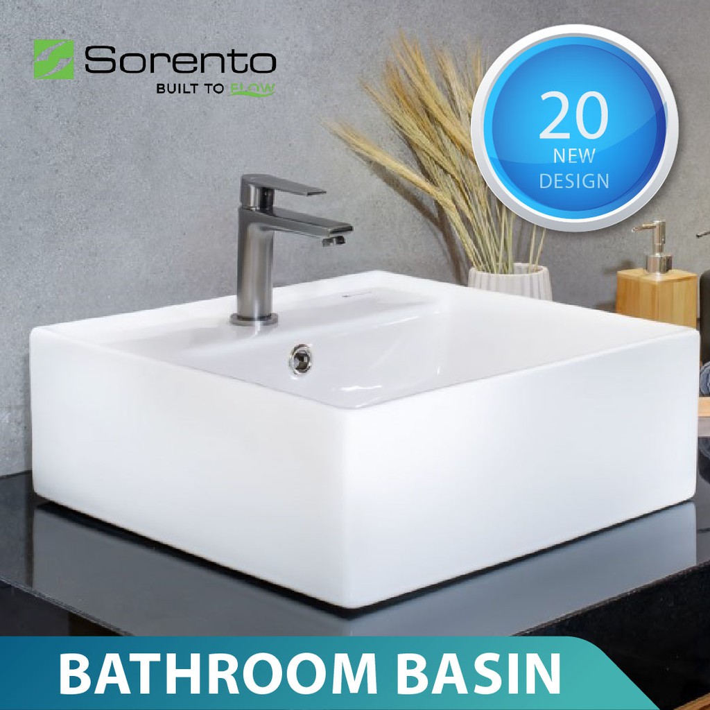 Sorento Bathroom Counter Top Basin Wall Hung Basin Ultra Thin Edge Premium Quality Group Shopee Malaysia