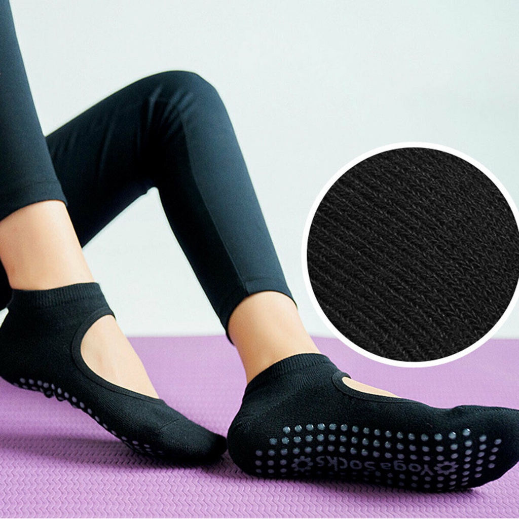 Museya Antiscivolo Massaggio granulo Womens Ragazze Sport Yoga Pilates Socks Formato Libero 