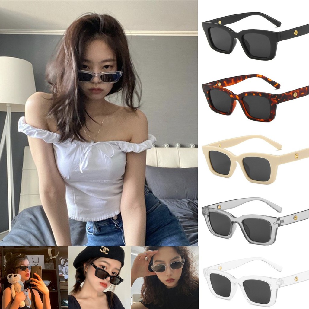 XJ-Small Square Sunglasses Kim Ji-ni Same Style Sunglasses Retro Korean Web Celebrity Glasses