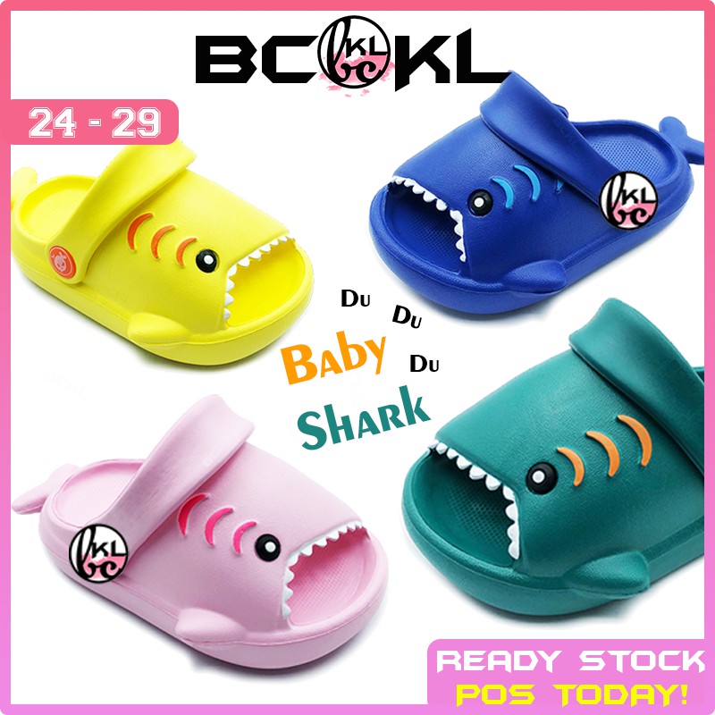 【 BCKL 】Baby & Kids Shark Sandals | Slippers Boy Trendy Girl Shoes Casual Cute Baby Twins | Kasut Jerung Kartun Clog